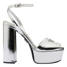 Metallic Leather Platform Sandals
