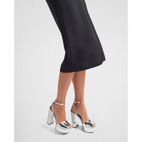 Metallic Leather Platform Sandals