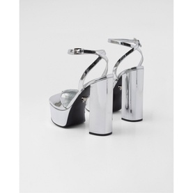 Metallic Leather Platform Sandals