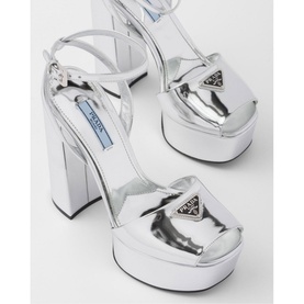 Metallic Leather Platform Sandals