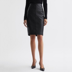 Raya Leather Pencil Skirt