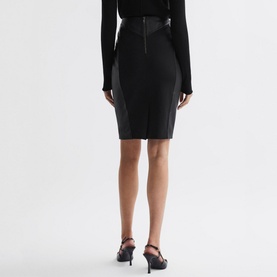 Raya Leather Pencil Skirt