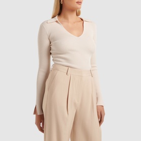 Selena Collar Knitted Top