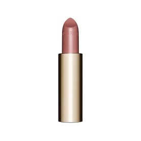 Clarins Joli Rouge Lipstick Refill in muted rose-nude, shown out of case in gold-tone casing, bullet tip visible