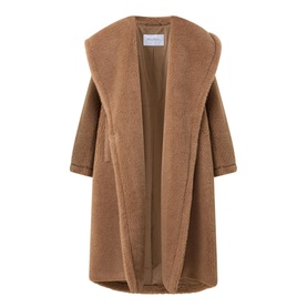 Apogeo Teddy Oversized Hooded Wool Blend Coat