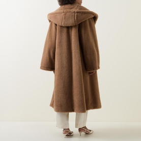 Apogeo Teddy Oversized Hooded Wool Blend Coat