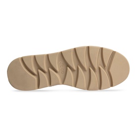Ecco Nouvelle Boot cream rubber outsole with zigzag traction pattern, shown from below