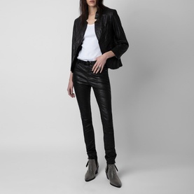 Phlame Crinkled Leather Trousers