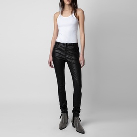Phlame Crinkled Leather Trousers