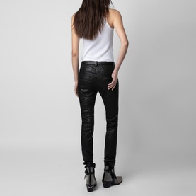 Phlame Crinkled Leather Trousers