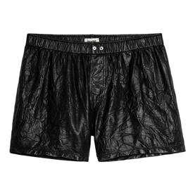 Pax Crinkled Leather Shorts