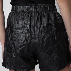 Pax Crinkled Leather Shorts