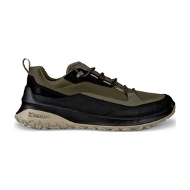 Ecco ULT TRN Hiking Trainers in green and black, nubuck upper, beige Michelin rubber outsole with multi-directional grooves