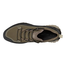 Ecco ULT TRN Hiking Trainers in green, top-down view showing lace-up front, oiled nubuck upper and black rubber outsole