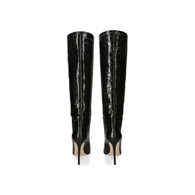 105 Stiletto Leather Knee High Boots