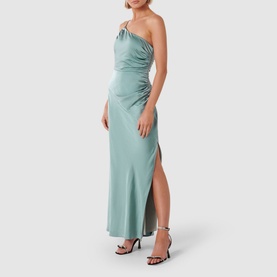 Kelly One Shoulder Satin Maxi Dress