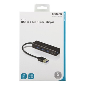 USB3.1 Black 4 USB Port Mini Hub