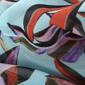 Jade Leaf-Print Tiered Dress