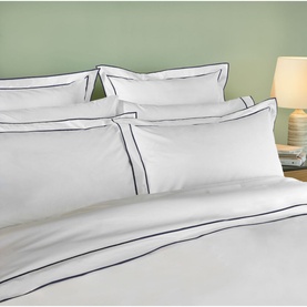 Rome Square Pillowcase White-Navy