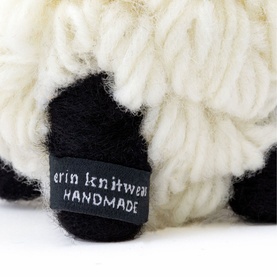 Medium Knitted Sheep with Green Flat Cap