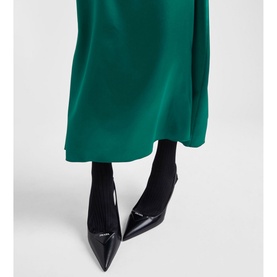 Brushed Leather Slingback Pumps