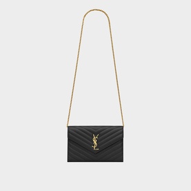 Cassandre Matelass&eacute; Quilted Leather Chain Wallet