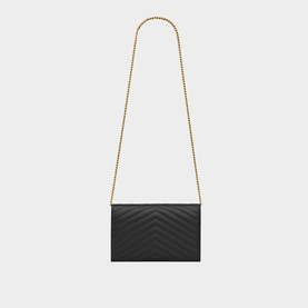 Cassandre Matelass&eacute; Quilted Leather Chain Wallet