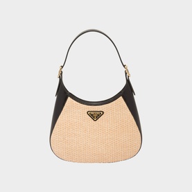 Woven Straw Fabric Leather Shoulder Bag