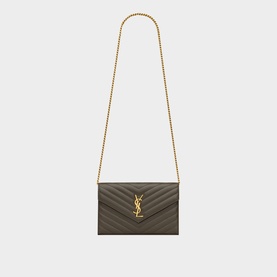 Cassandre Matelass&eacute; Leather Chain Wallet