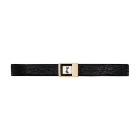 Female Croc-Embossed Leather Buckle Belt