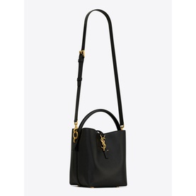 Le 37 Small Shiny Leather Bucket Bag