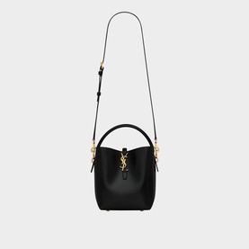Le 37 Small Shiny Leather Bucket Bag