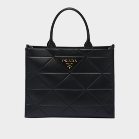 Triangle Motif Large Leather Handbag
