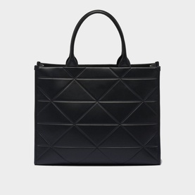 Triangle Motif Large Leather Handbag