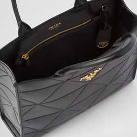 Triangle Motif Large Leather Handbag