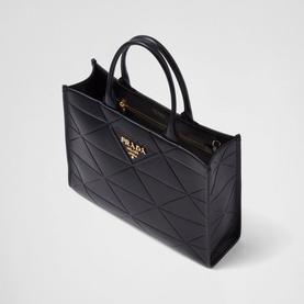 Triangle Motif Large Leather Handbag