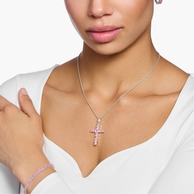 Sparkling Cross Shaped Charm Pendant