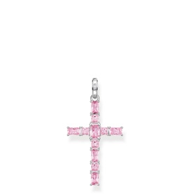 Sparkling Cross Shaped Charm Pendant