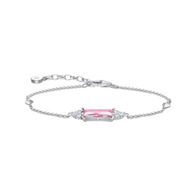 Zirconia Pendant Fine Link Bracelet