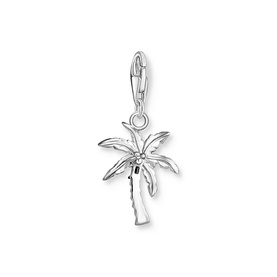 Thomas Sabo Palm Tree Shaped Charm Pendant in sterling silver with blackened detailing and lobster clasp fastening