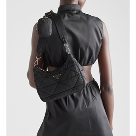 Re-Nylon Padded Hobo Bag