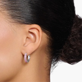 Sparkling Pav&eacute; Hoop Earrings