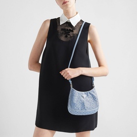 Cleo Satin Crystal Appliqu&eacute; Shoulder Bag