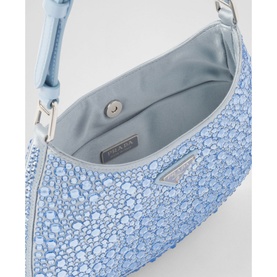 Cleo Satin Crystal Appliqu&eacute; Shoulder Bag