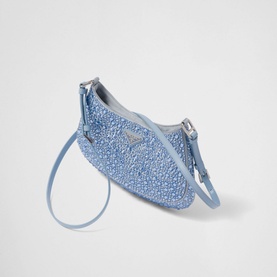 Cleo Satin Crystal Appliqu&eacute; Shoulder Bag