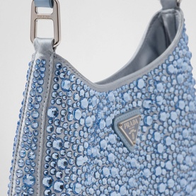 Cleo Satin Crystal Appliqu&eacute; Shoulder Bag