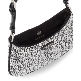 Cleo Satin Appliqu&eacute; Shoulder Bag