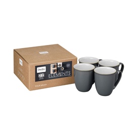 Elements Fossil Grey Set of Four Coffee Mugs