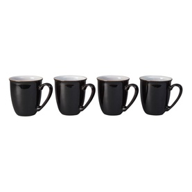 Elements Black Set of Four Coffee Mugs