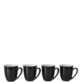 Elements Black Set of Four Coffee Mugs